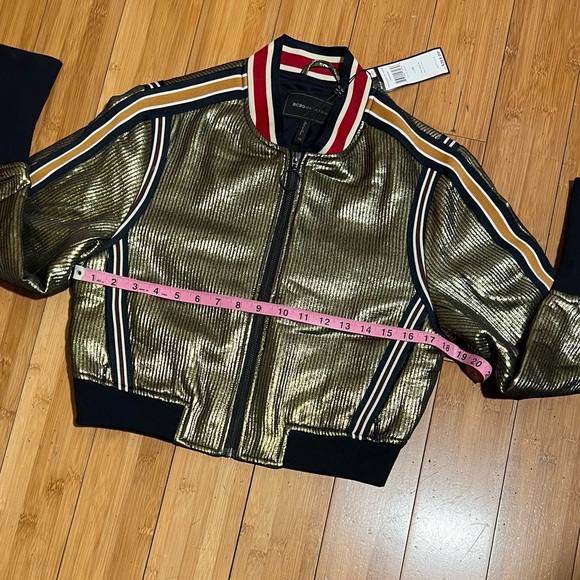 NWT BCBMAXAZRIA Andreas Metallic Bomber Jacket Size XS - Picture 11 of 16